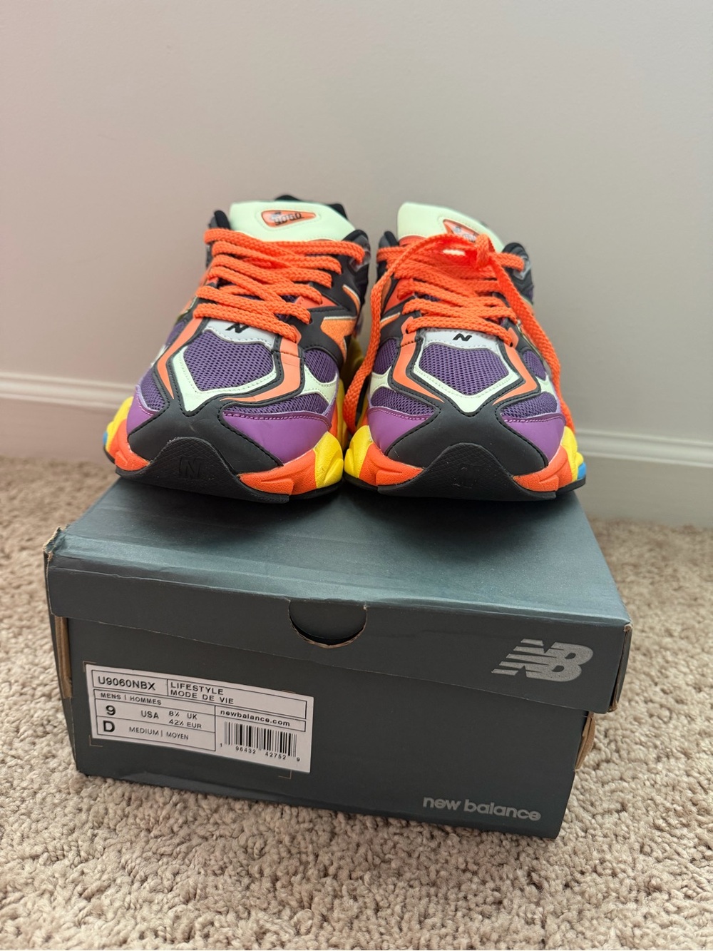 New Balance 9060 “Prism Purple”  Mesh and Accent Sneakers